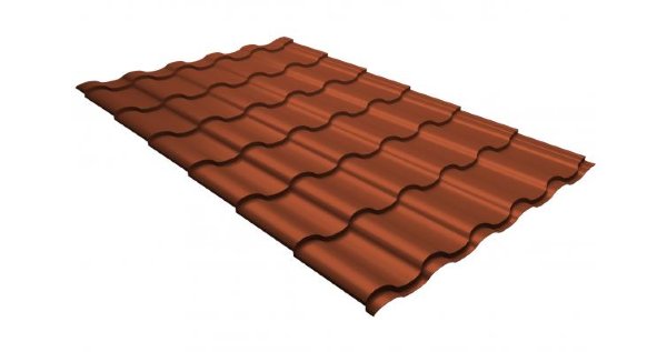 Металлочерепица кредо GL 0,5 GreenСoat Pural RR 750 кирпично-красный (RAL 8004 терракота) купить в Луганске