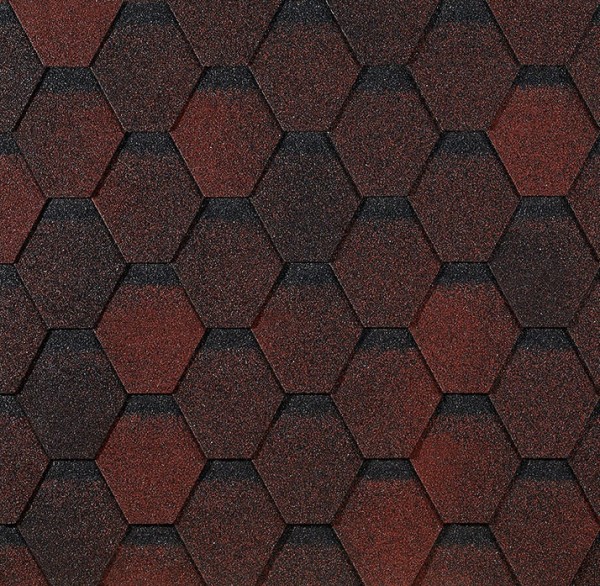 Гибкая черепица EURASIA Docke, Коллекция ШЕСТИГРАННИК Красный купить в Луганске