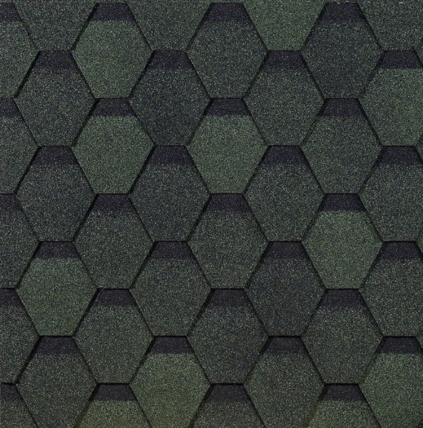 Гибкая черепица EURASIA Docke, Коллекция ШЕСТИГРАННИК Зелёный купить в Луганске