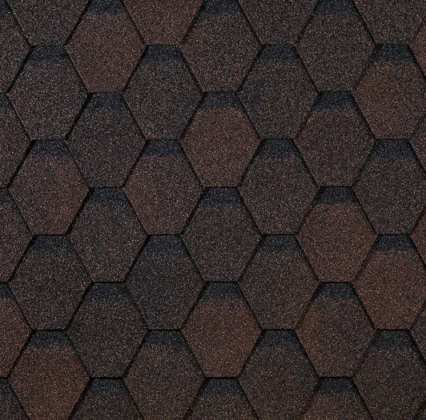 Гибкая черепица EURASIA Docke, Коллекция ШЕСТИГРАННИК Коричневый купить в Луганске