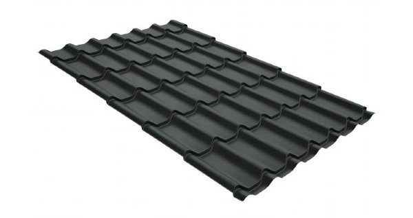 Металлочерепица классик GL 0,5 GreenCoat Pural Matt RR 23 темно-серый (RAL 7024 мокрый асфальт) купить в Луганске