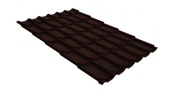 Металлочерепица классик GL 0,5 GreenCoat Pural Matt RR 887 шоколадно-коричневый (RAL 8017 шоколад) купить в Луганске