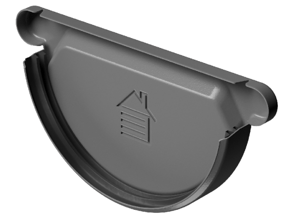 Заглушка желоба D125 Döcke STAL PREMIUM Графит, (RAL 7024) купить в Луганске