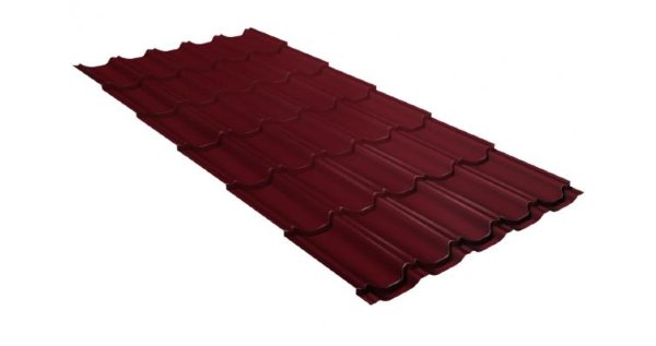 Металлочерепица квинта плюс GL 0,5 Satin RAL 3005 красное вино купить в Луганске
