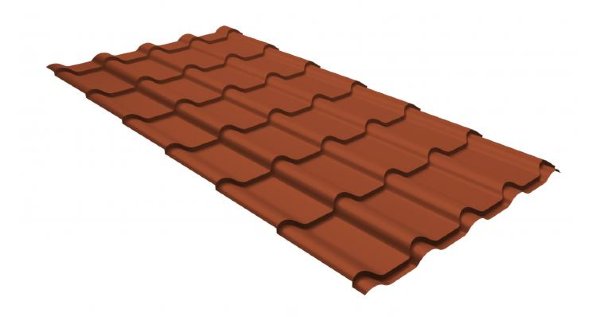Металлочерепица камея GL 0,5 GreenCoat Pural RR 750 кирпично-красный (RAL 8004 терракота) купить в Луганске