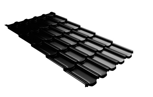 Металлочерепица квинта плюс с 3D резом 0,5 GreenСoat Pural Matt RR 33 черный (RAL 9005 черный) купить в Луганске