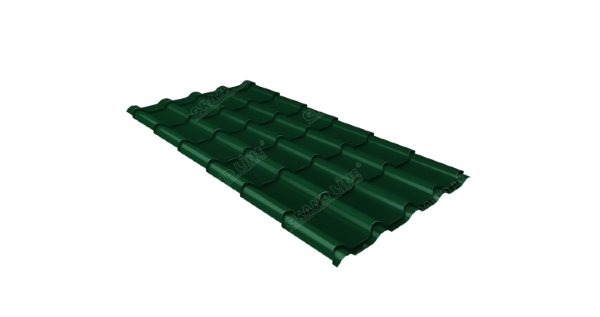 Металлочерепица камея 0,5 Satin RAL 6005 зеленый мох купить в Луганске