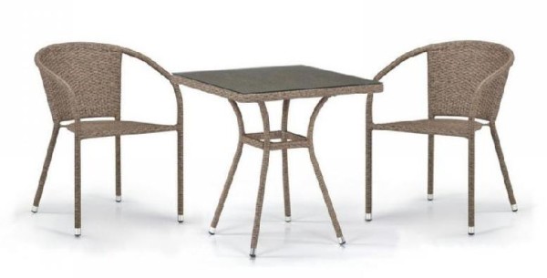 Комплект плетеной мебели AFINA из иск. ротанга T282BNT/Y137C-W56 Light Brown 2Pcs купить в Луганске
