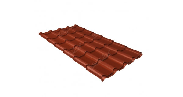 Металлочерепица камея 0,5 Satin RAL 8004 терракота купить в Луганске