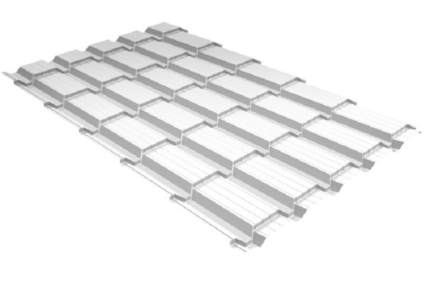 Металлочерепица GL квадро профи 0,5 Satin RAL 9003 сигнальный белый купить в Луганске