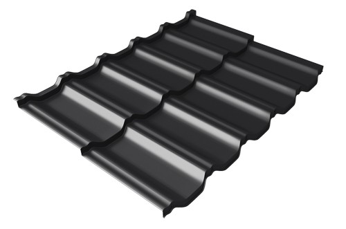 Металлочерепица модульная Квинта Uno Grand Line c 3D резом 0,5 Satin Мatt RAL 9005 черный купить в Луганске