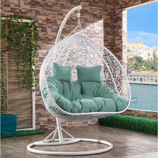 Кресло Подвесное из искусственного ротанга AFM-109A White/Green купить в Луганске