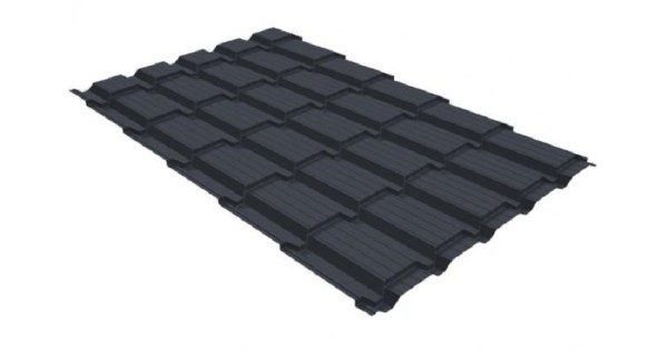 Металлочерепица GL квадро профи 0,5 GreenCoat Pural RR 23 темно-серый (RAL 7024) мокрый асфальт купить в Луганске