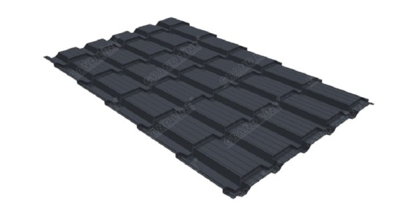 Металлочерепица GL квадро профи 0,5 Satin RAL 7024 мокрый асфальт купить в Луганске
