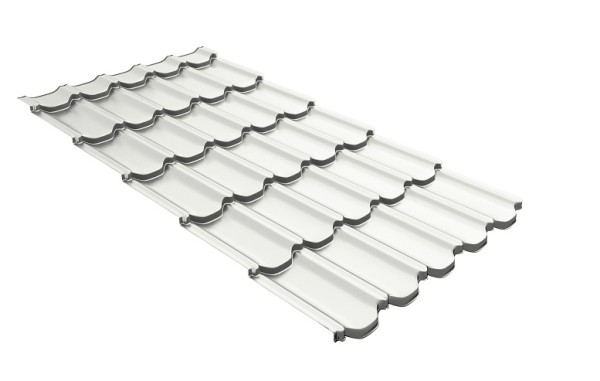 Металлочерепица квинта плюс с 3D резом 0,5 Satin RAL 9003 сигнальный белый купить в Луганске
