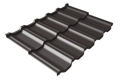 Металлочерепица модульная Квинта Uno Grand Line c 3D резом 0,5 Satin RR 32 темно-коричневый купить в Луганске