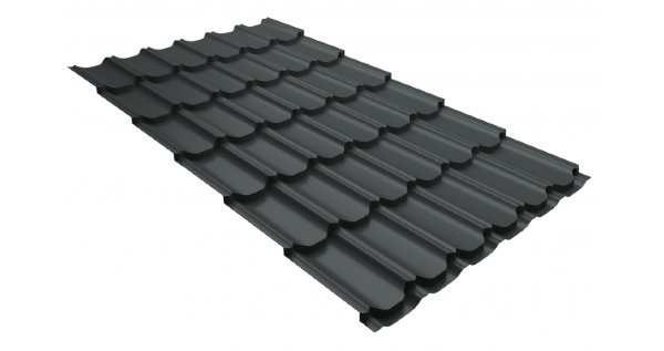 Металлочерепица квинта плюс 0,5 GreenCoat Pural Matt RR 23 темно-серый (RAL 7024 мокрый асфальт) купить в Луганске